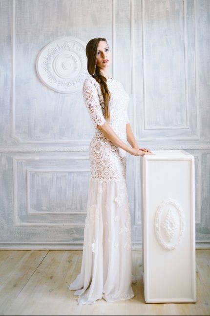 Macrame lace wedding dress by Anna Skoblikova