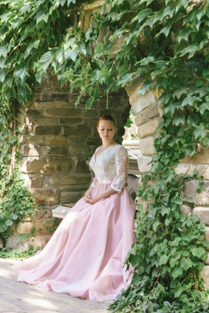 Pink Princess Silhouette Wedding Gown by Anna Skoblikova