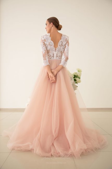 Pink Wedding Dress with powder shade by Anna Skoblikova