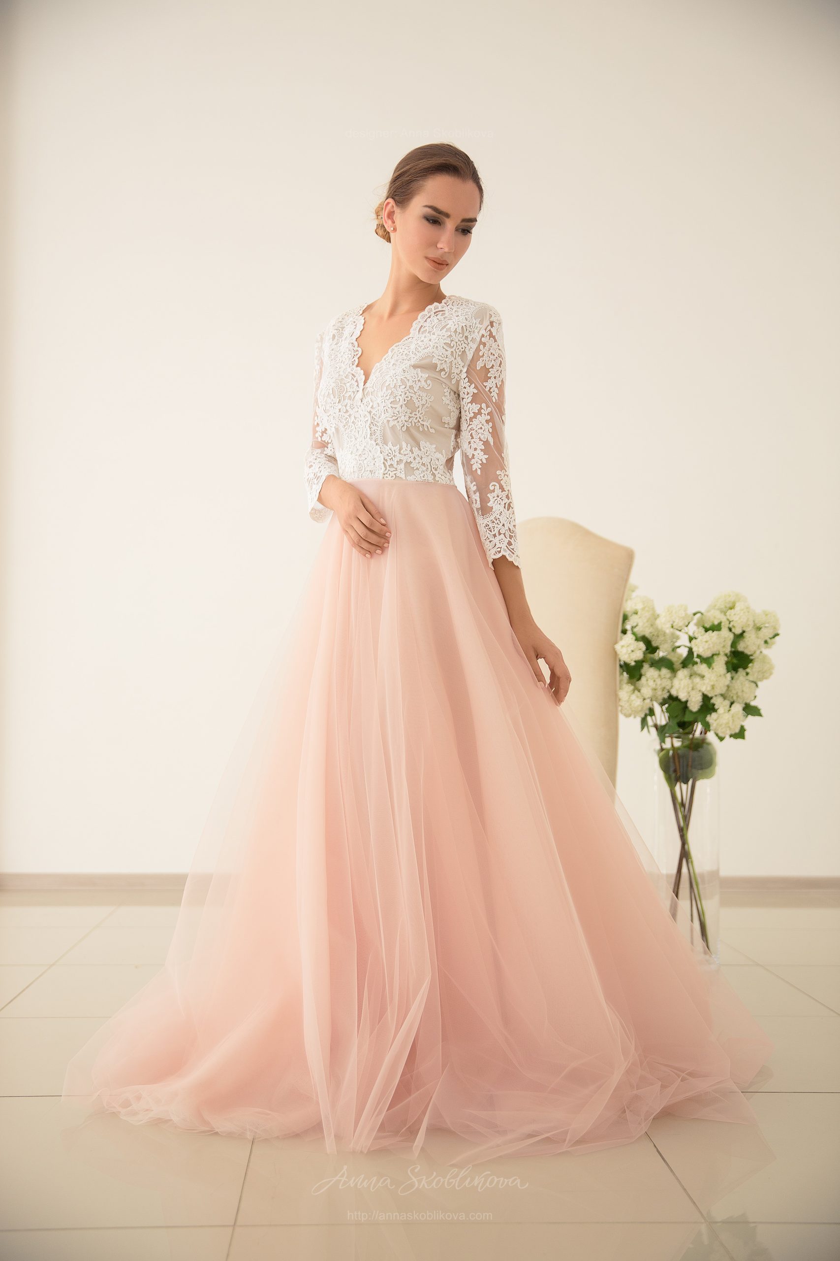 Pink Wedding Dress with powder shade by Anna Skoblikova Pink Wedding Dress with powder shade by Anna Skoblikova