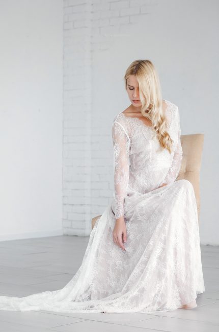French lace wedding dress by Anna Skoblikova