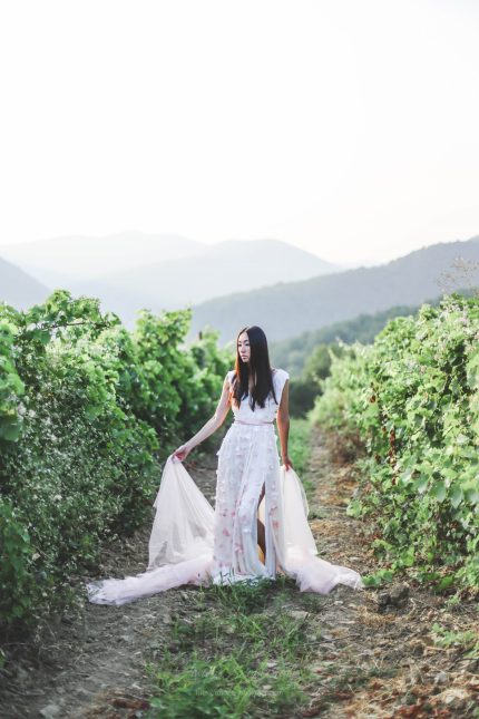 Delicate two-layered Wedding dress by Anna Skoblikova