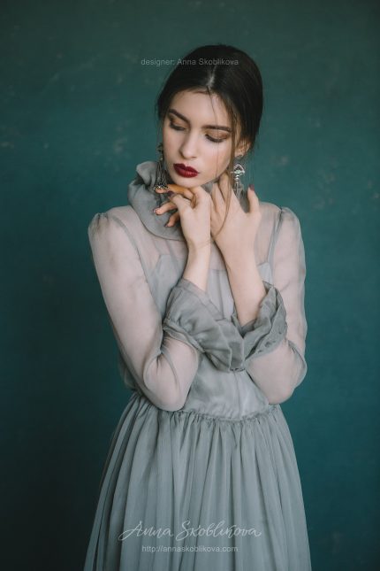 Forest green wedding dress in vintage style \ Anna Skoblikova \ 0126 | Photo 4