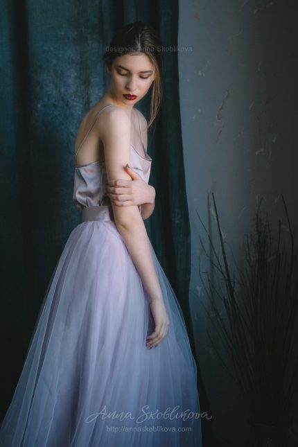 Wedding Natural silk body shirt on straps
