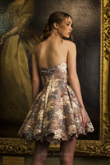Beatrice - You will be fascinated by how beautiful this Italian textured lace is. It makes the evening dress amazing, out of ordinary - Anna Skoblikova