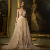 Daniella - The airy unique wedding dress featuring our signature hand-crafted Spanish lace embroidery \\ Anna Skoblikova