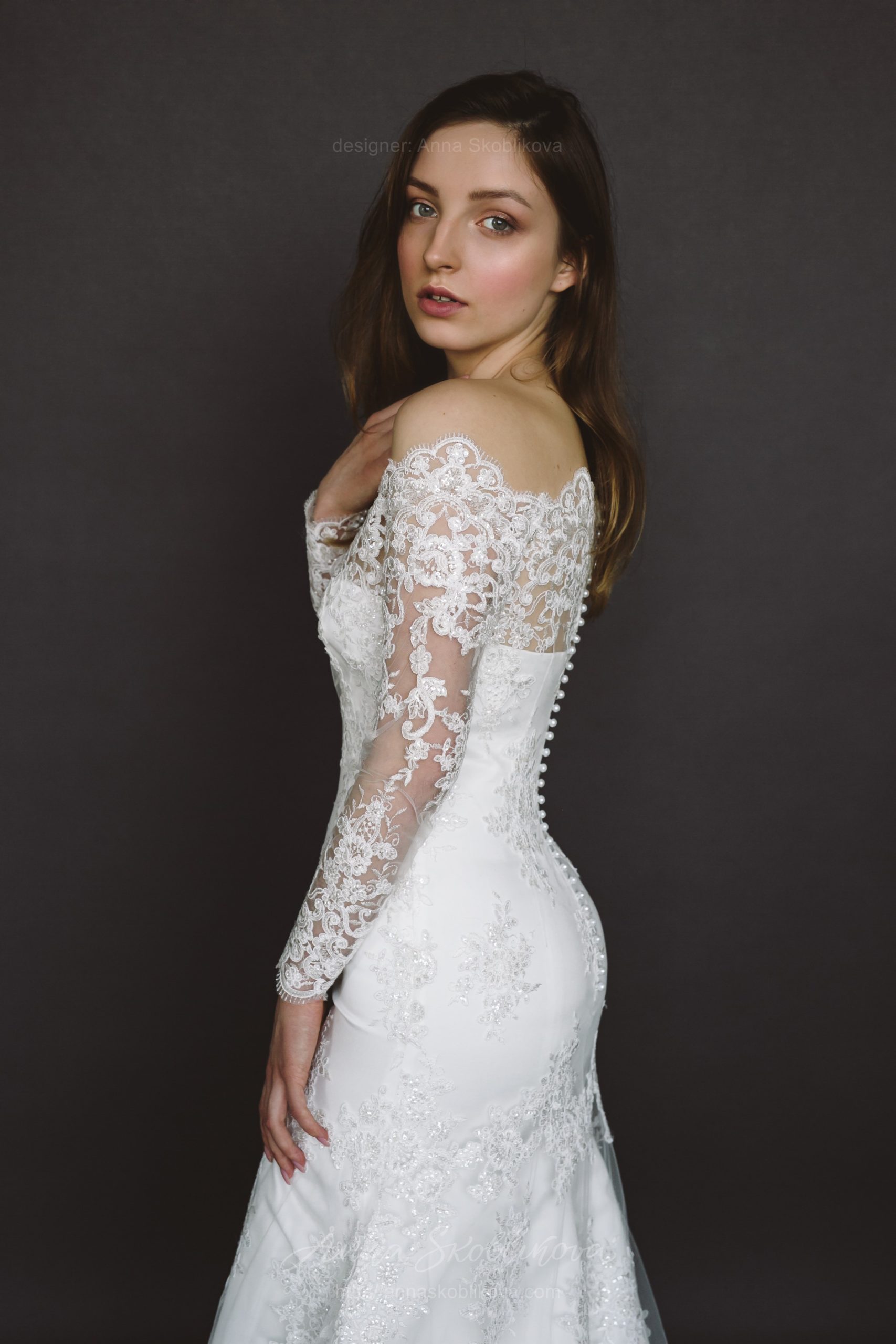 Off the shoulder wedding dress - Anna Skoblikova Lace Wedding Dress - Anna Skoblikova