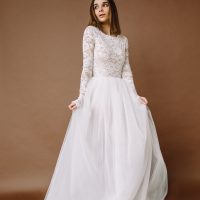 Long sleeve lace bodysuit \ Anna Skoblikova \ Wedding Dress
