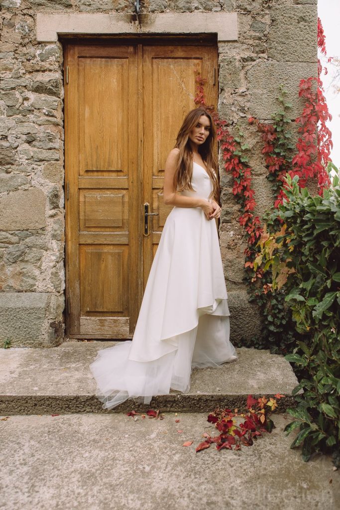 Spaghetti strap wedding dress  - Elena \ Anna Skoblikova \ 0193 | Photo 2