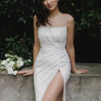 Square neck wedding dress with low back - Krystal